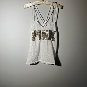 Pink  sequined crisscross top